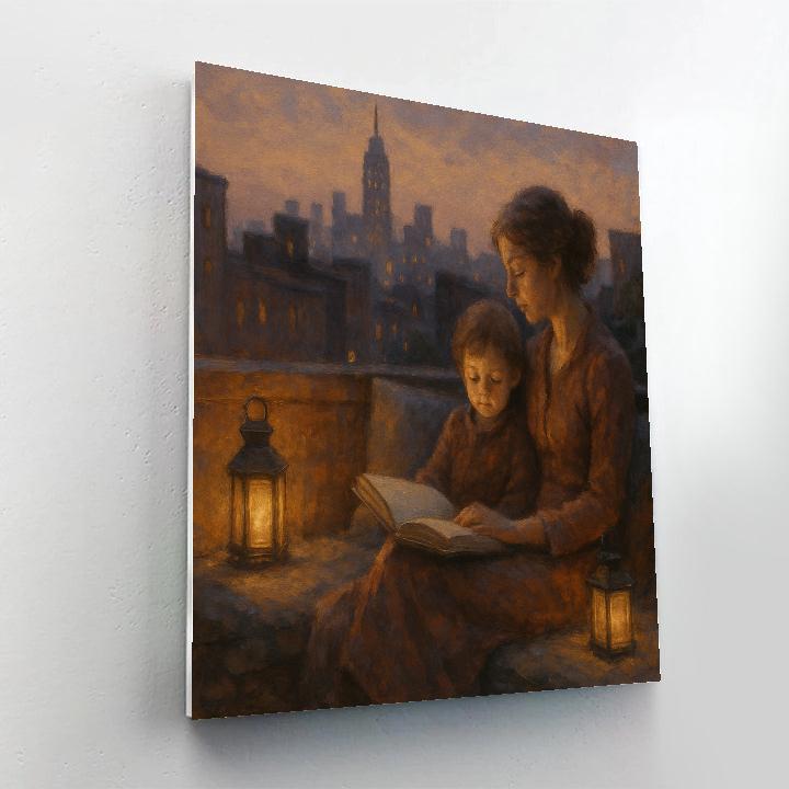 City Rooftop Sunset Storytime DIY paint by numbers