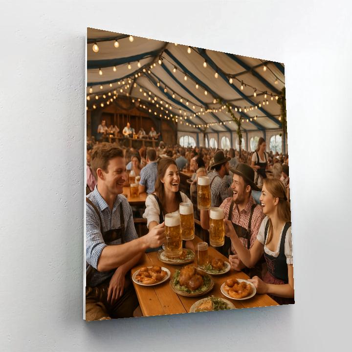 Oktoberfest Tent Toast DIY paint by numbers