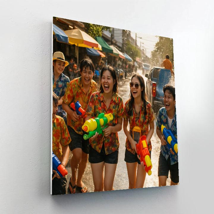 Songkran Street Splash Painting by numbers kit