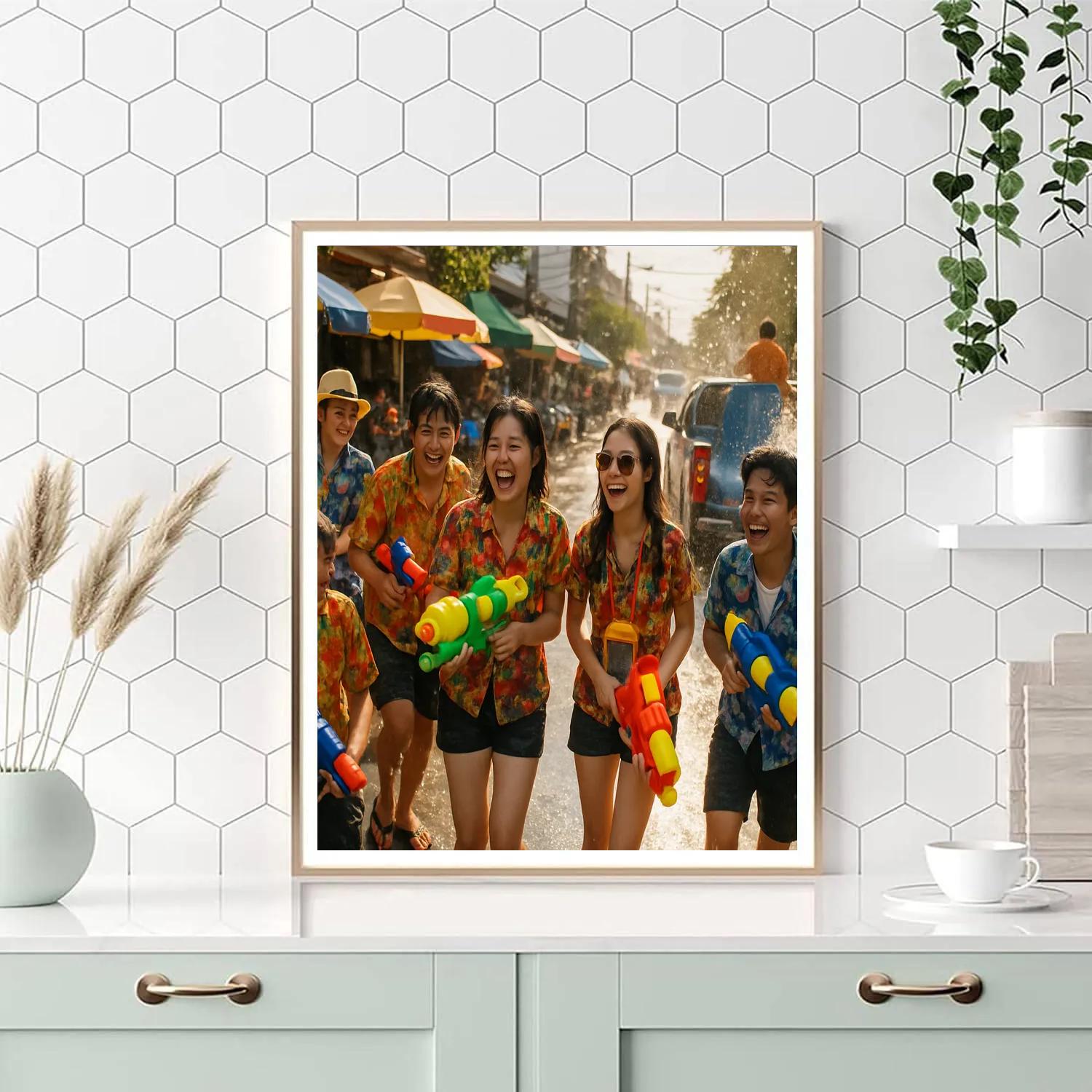 Songkran Street Splash Painting by numbers kit