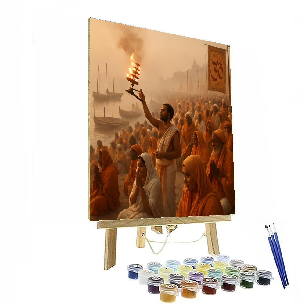 Kumbh Mela Riverside Bathing painting number kit