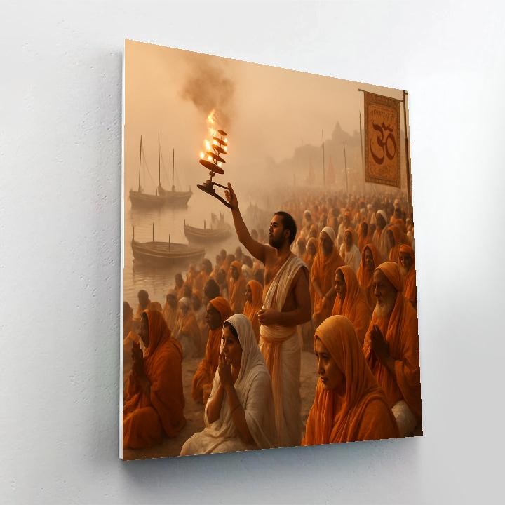 Kumbh Mela Riverside Bathing painting number kit
