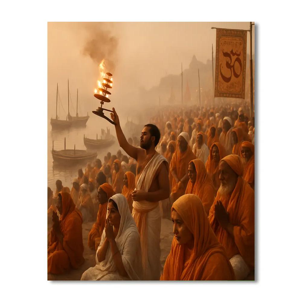 Kumbh Mela Riverside Bathing painting number kit