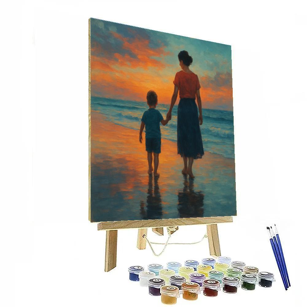Seaside Sunset Hand Holding painting number kit