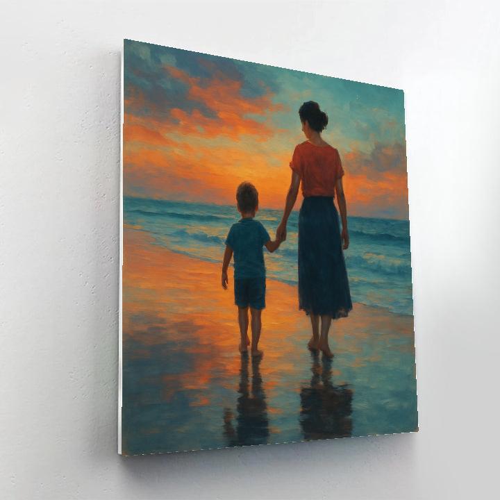 Seaside Sunset Hand Holding painting number kit