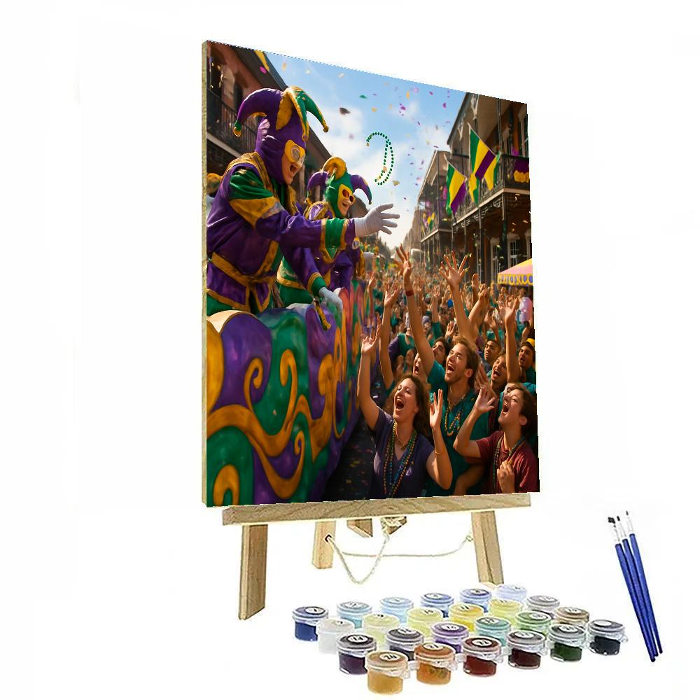 Mardi Gras Bead Throw paint by numbers