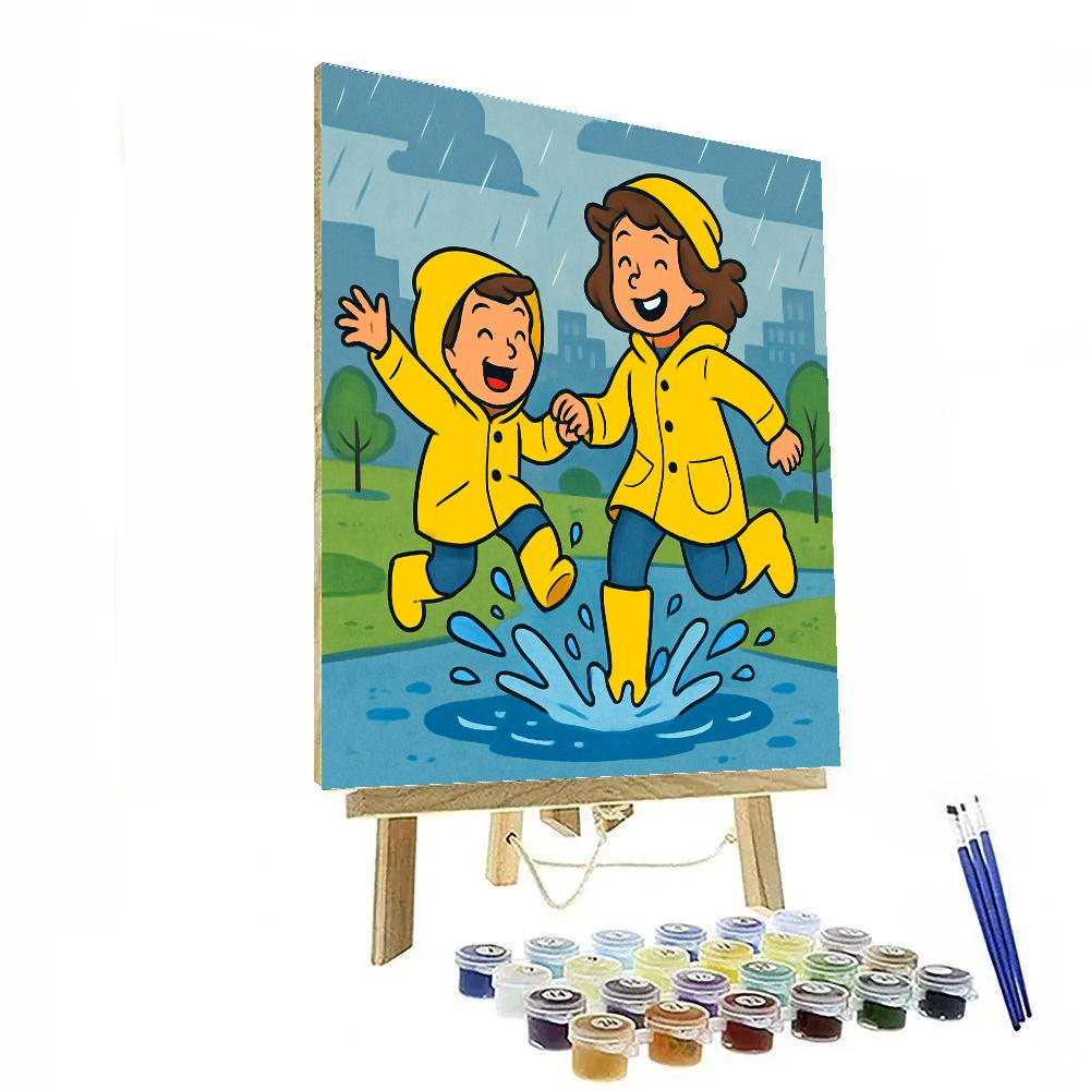 Raincoat Jump Puddle Splash paint by color