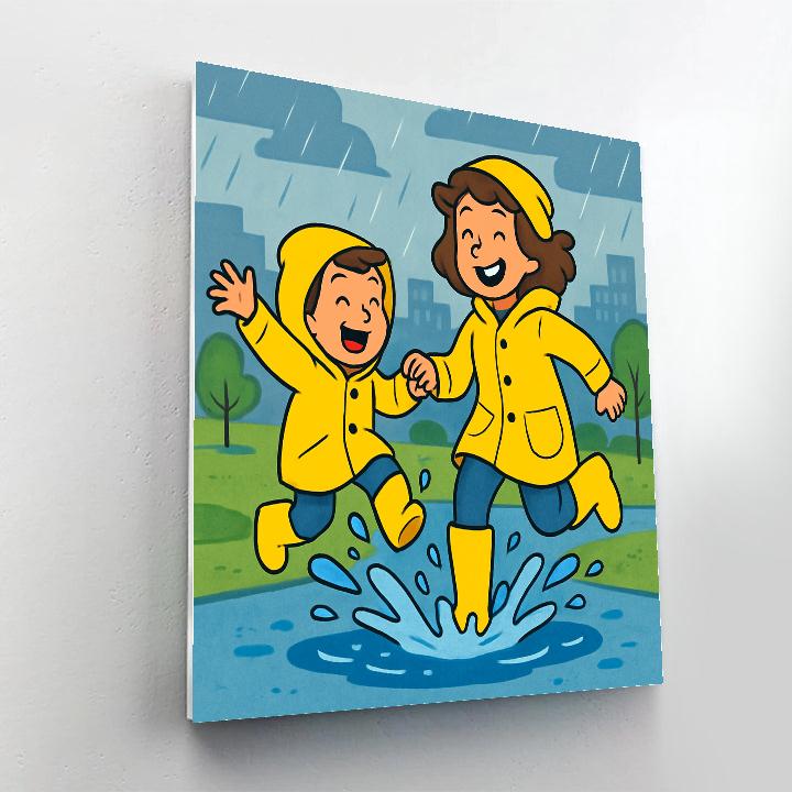 Raincoat Jump Puddle Splash paint by color