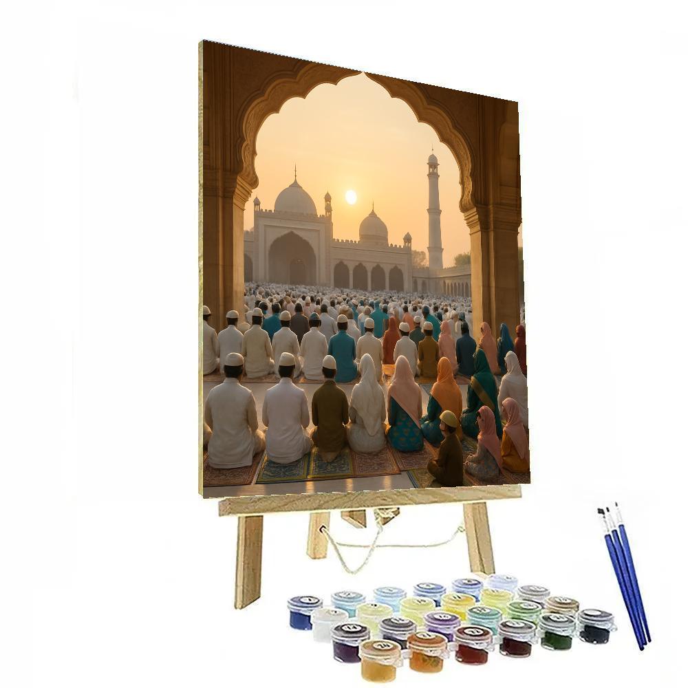 Eid Morning Prayers Courtyard DIY paint by numbers