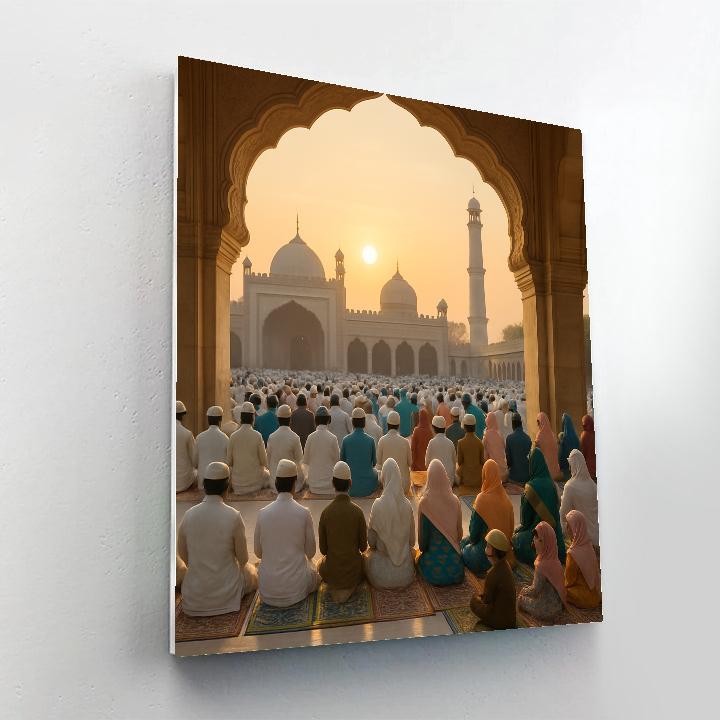 Eid Morning Prayers Courtyard DIY paint by numbers