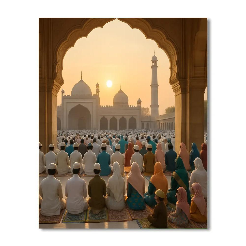 Eid Morning Prayers Courtyard DIY paint by numbers