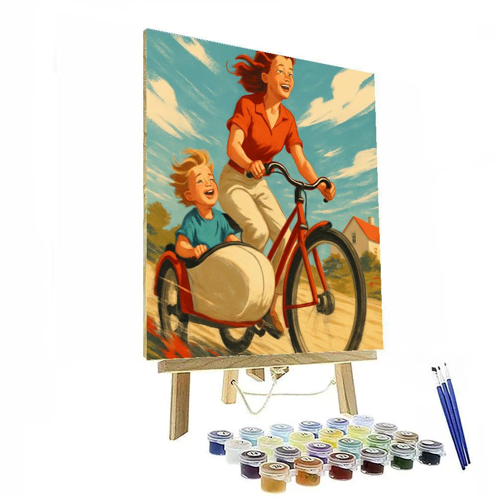 Bicycle Sidecar Adventure Paint by numbers art