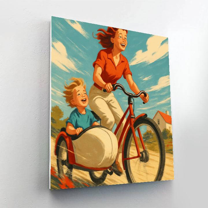 Bicycle Sidecar Adventure Paint by numbers art