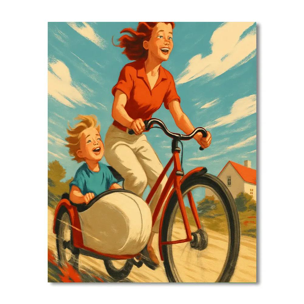 Bicycle Sidecar Adventure Paint by numbers art