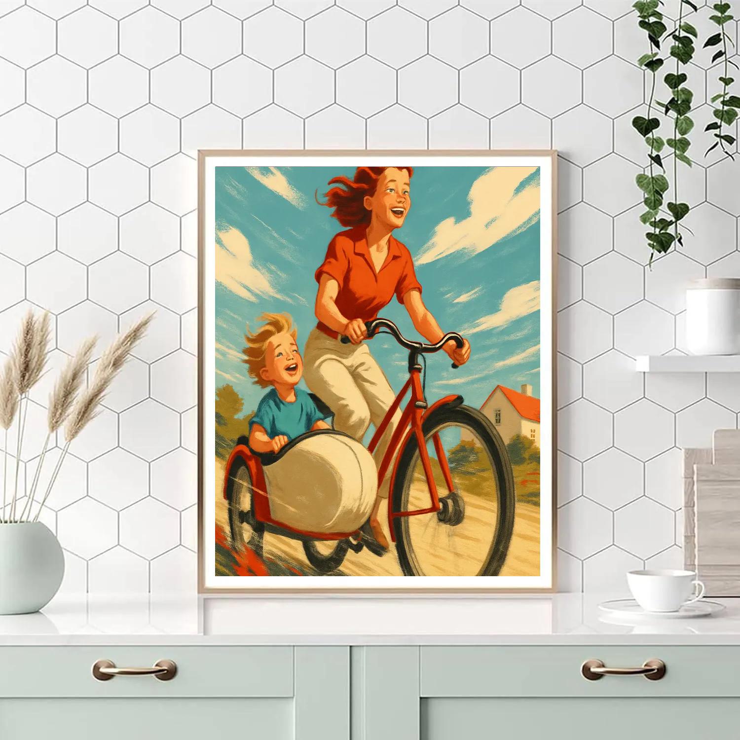Bicycle Sidecar Adventure Paint by numbers art