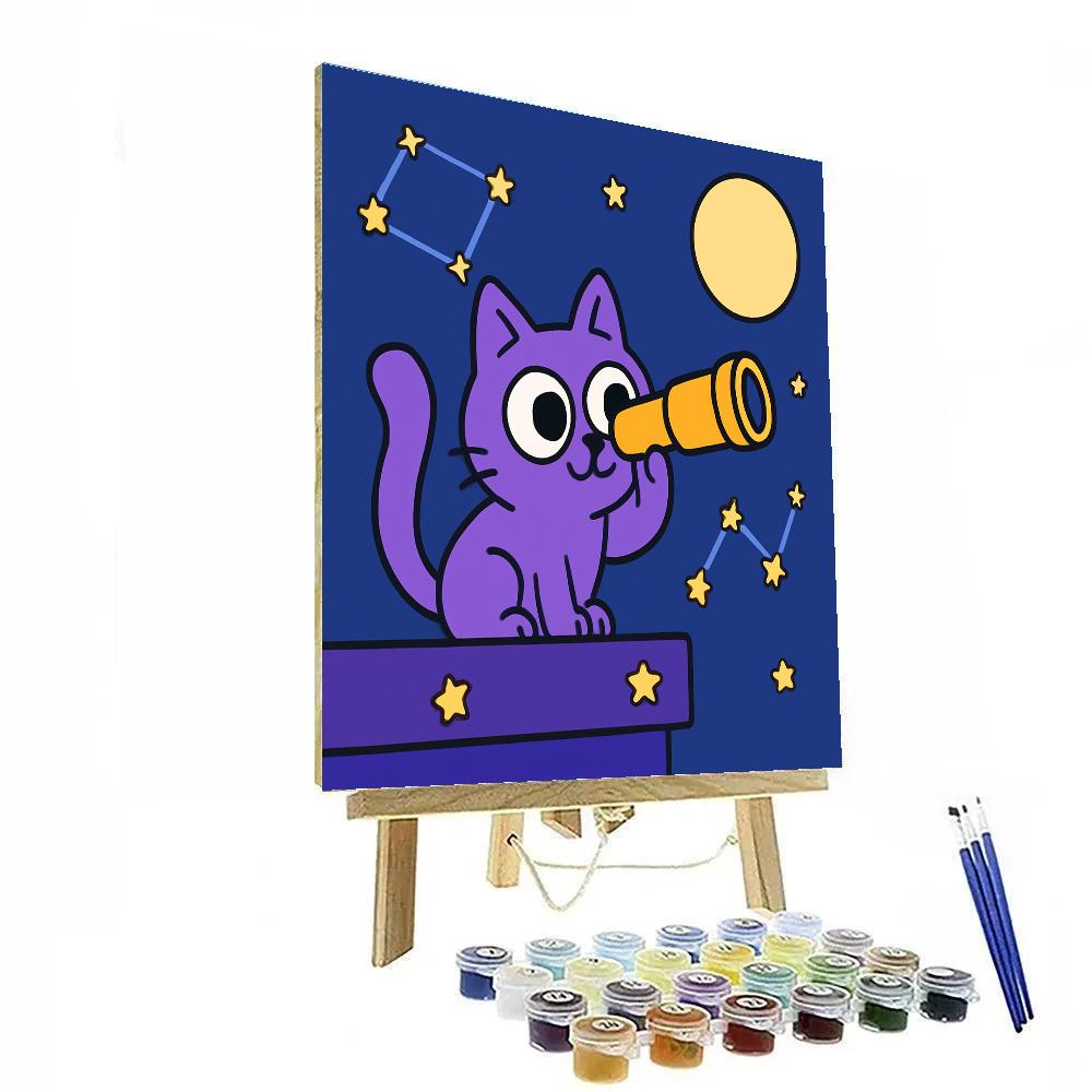 Stellar Cat Astronomer painting number kit