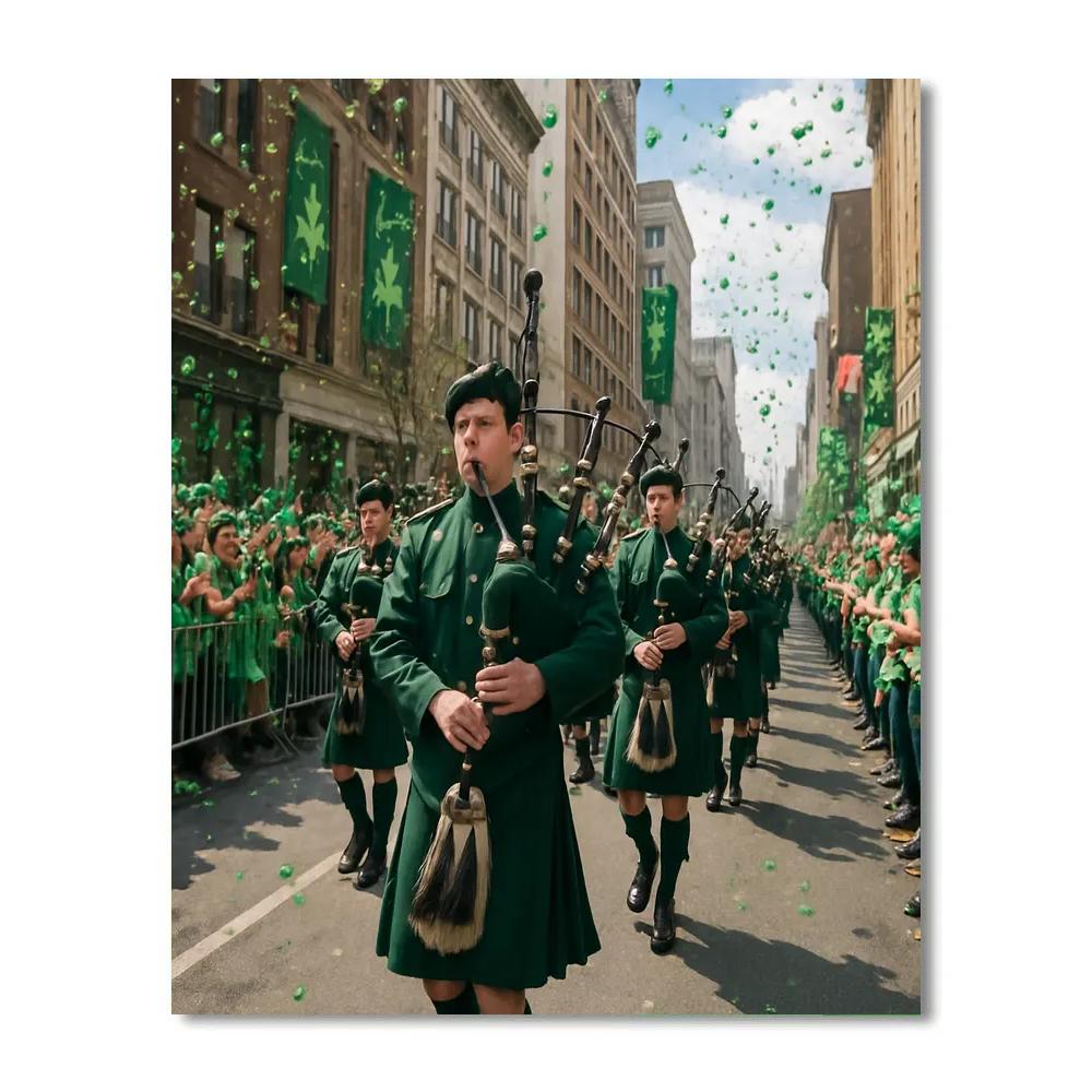 St Patricks Day Parade Emerald paint by numbers