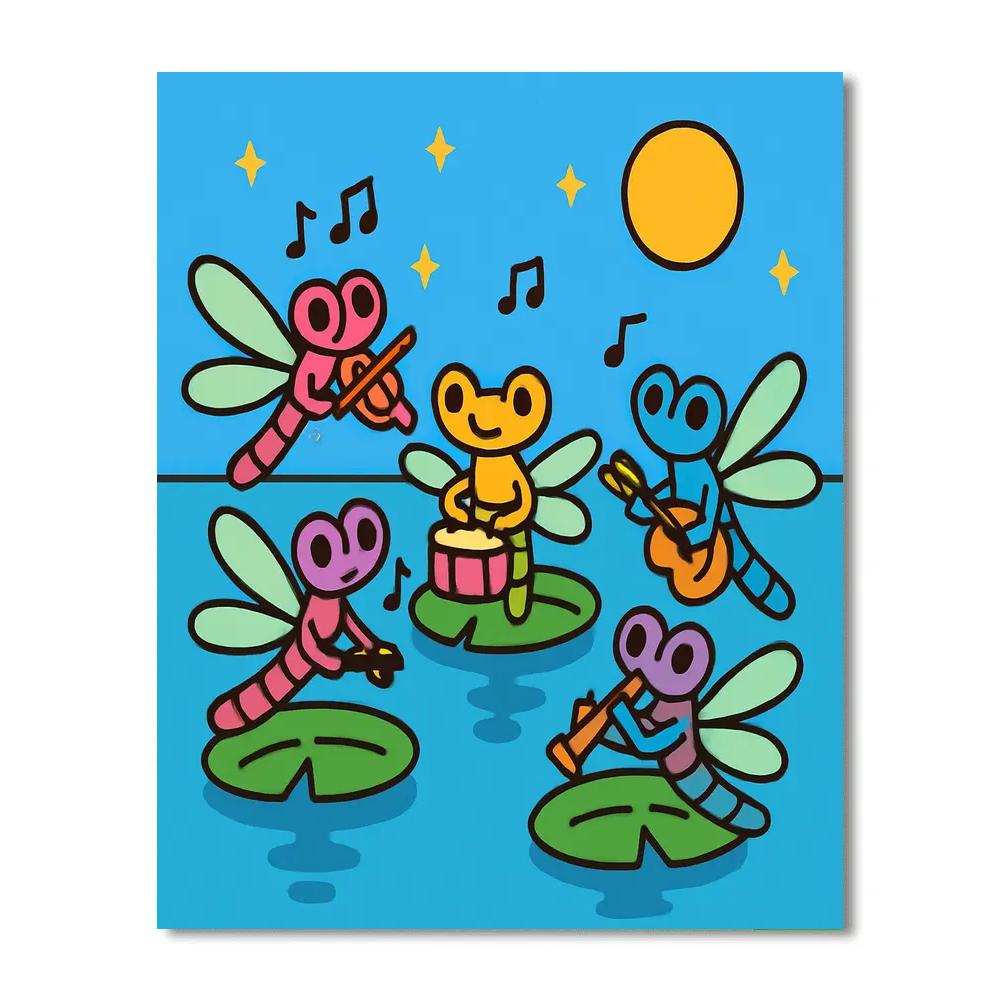 Orbiting Dragonfly Orchestra paint by numbers