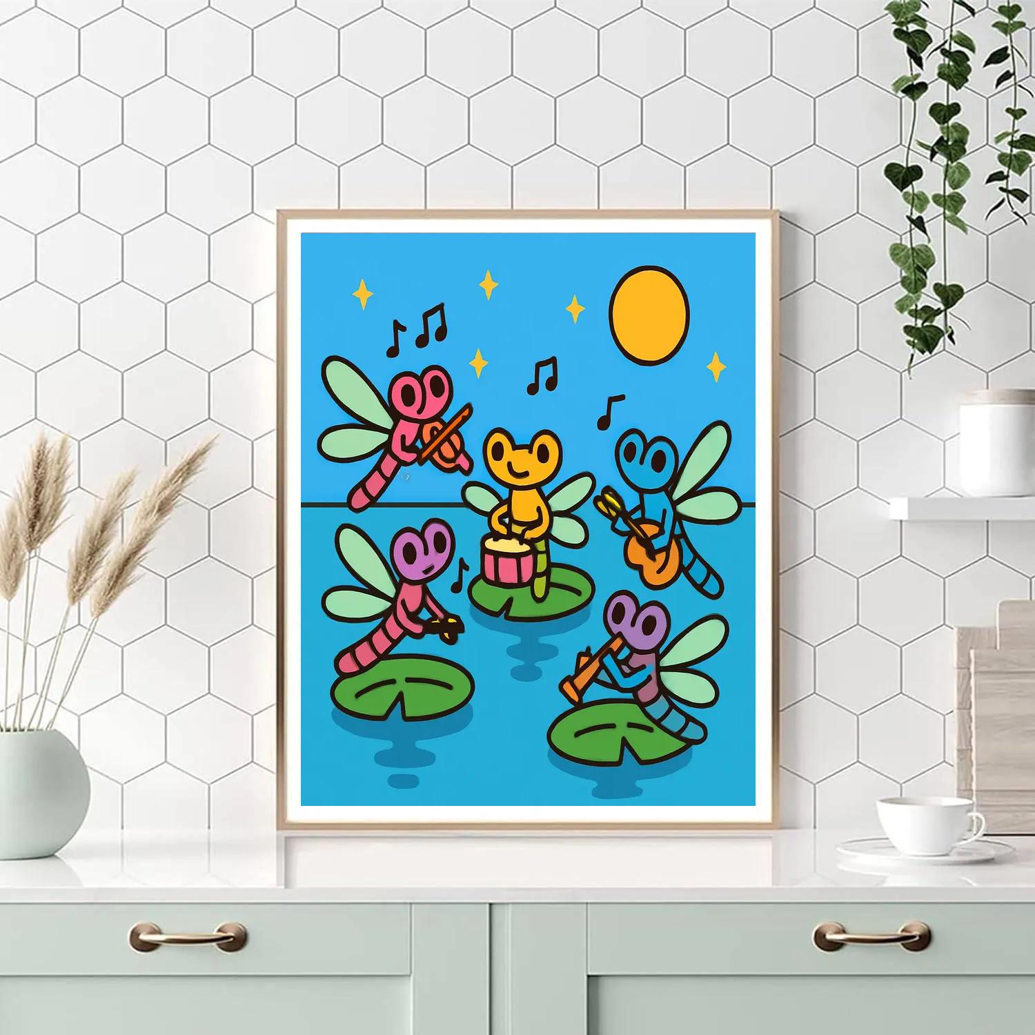 Orbiting Dragonfly Orchestra paint by numbers