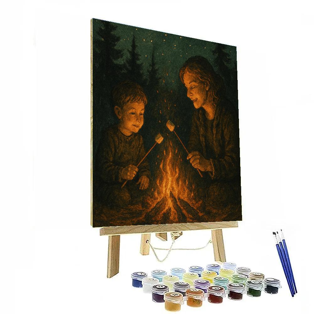 Camping Firelight Stories Number painting