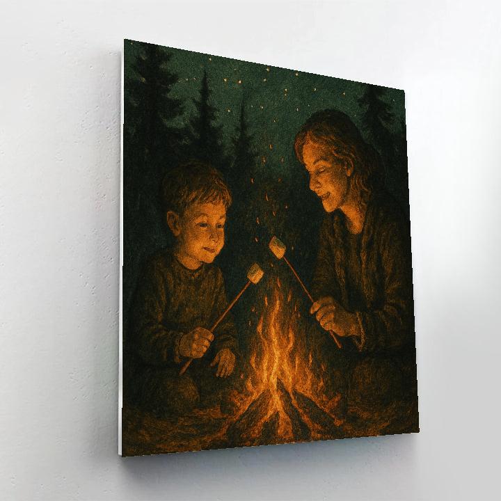 Camping Firelight Stories Number painting