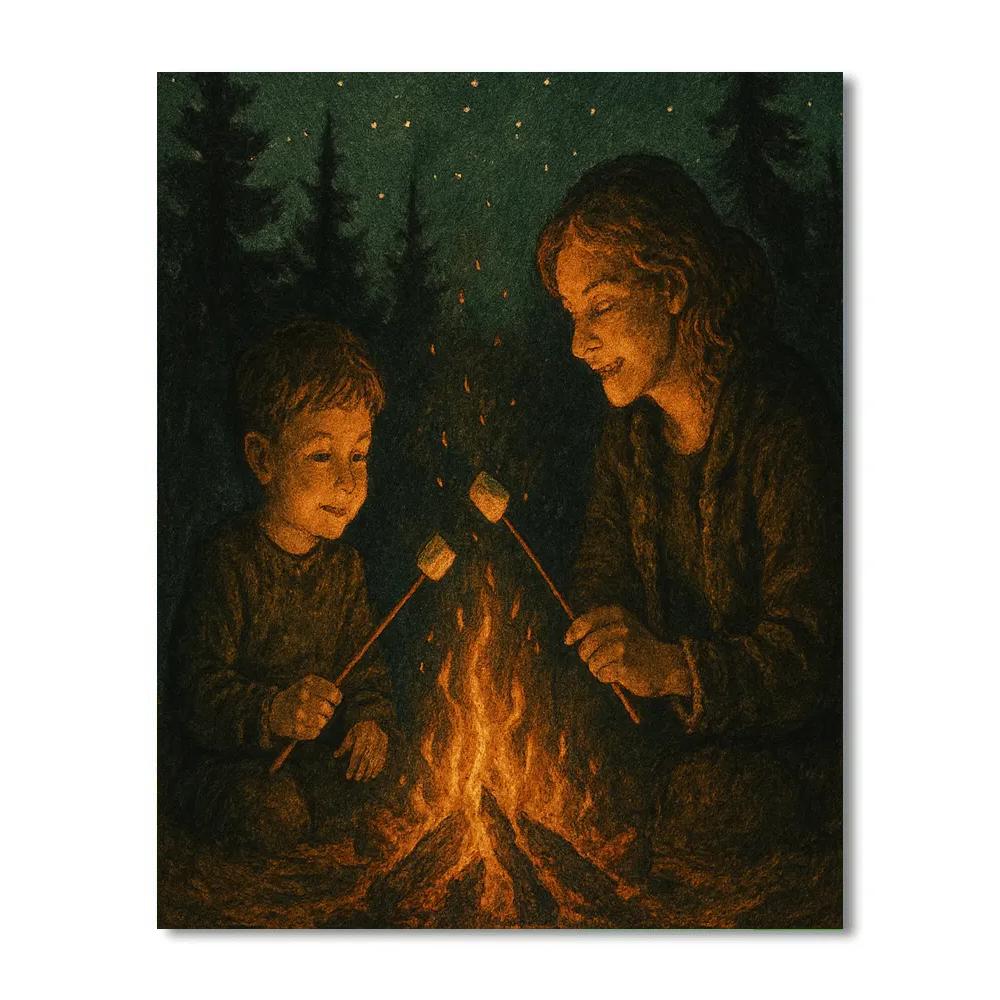 Camping Firelight Stories Number painting