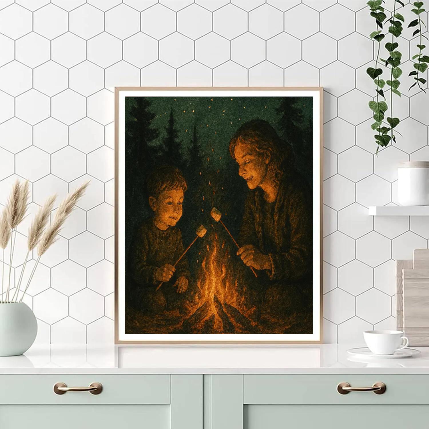 Camping Firelight Stories Number painting