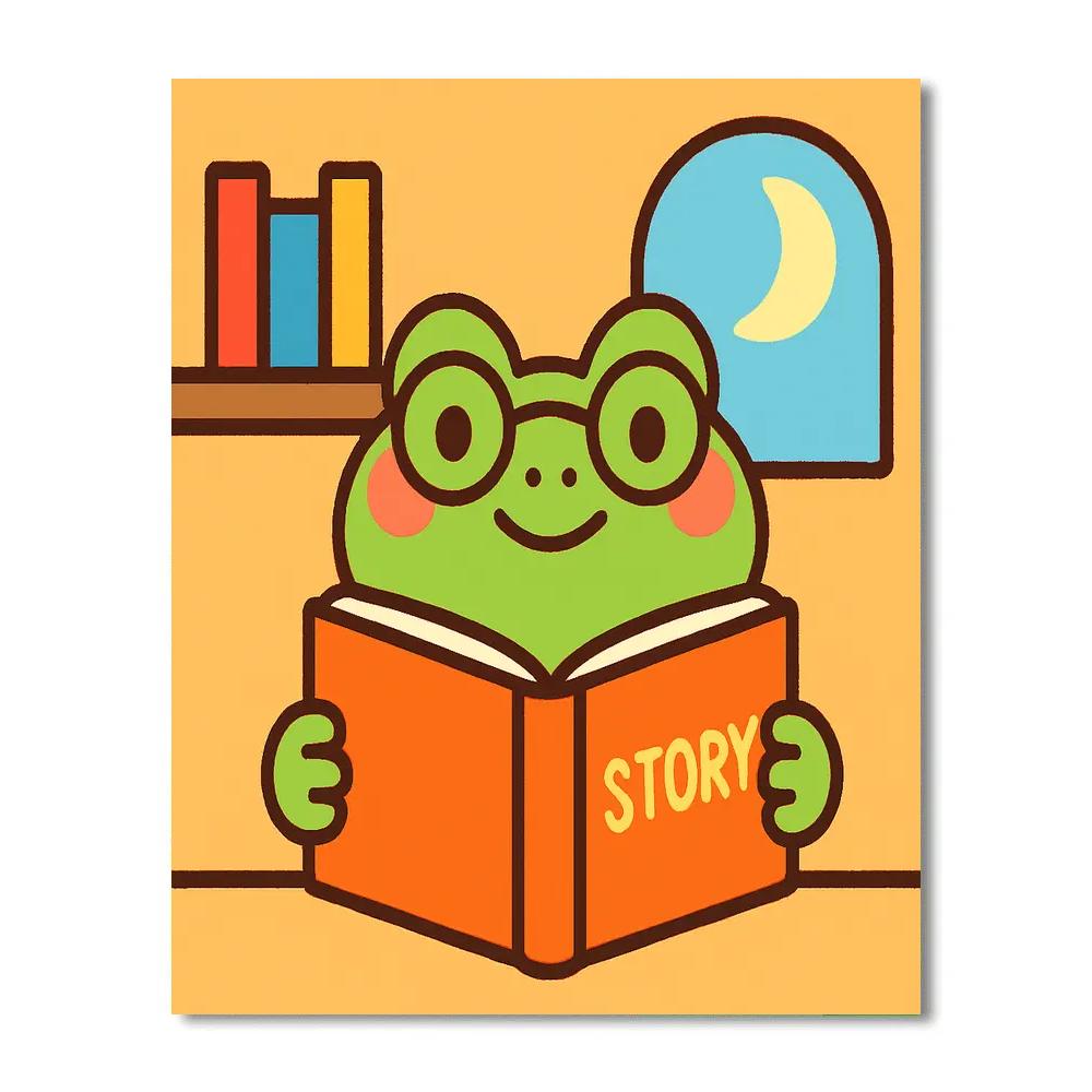 Lunar Frog Librarian DIY paint by numbers