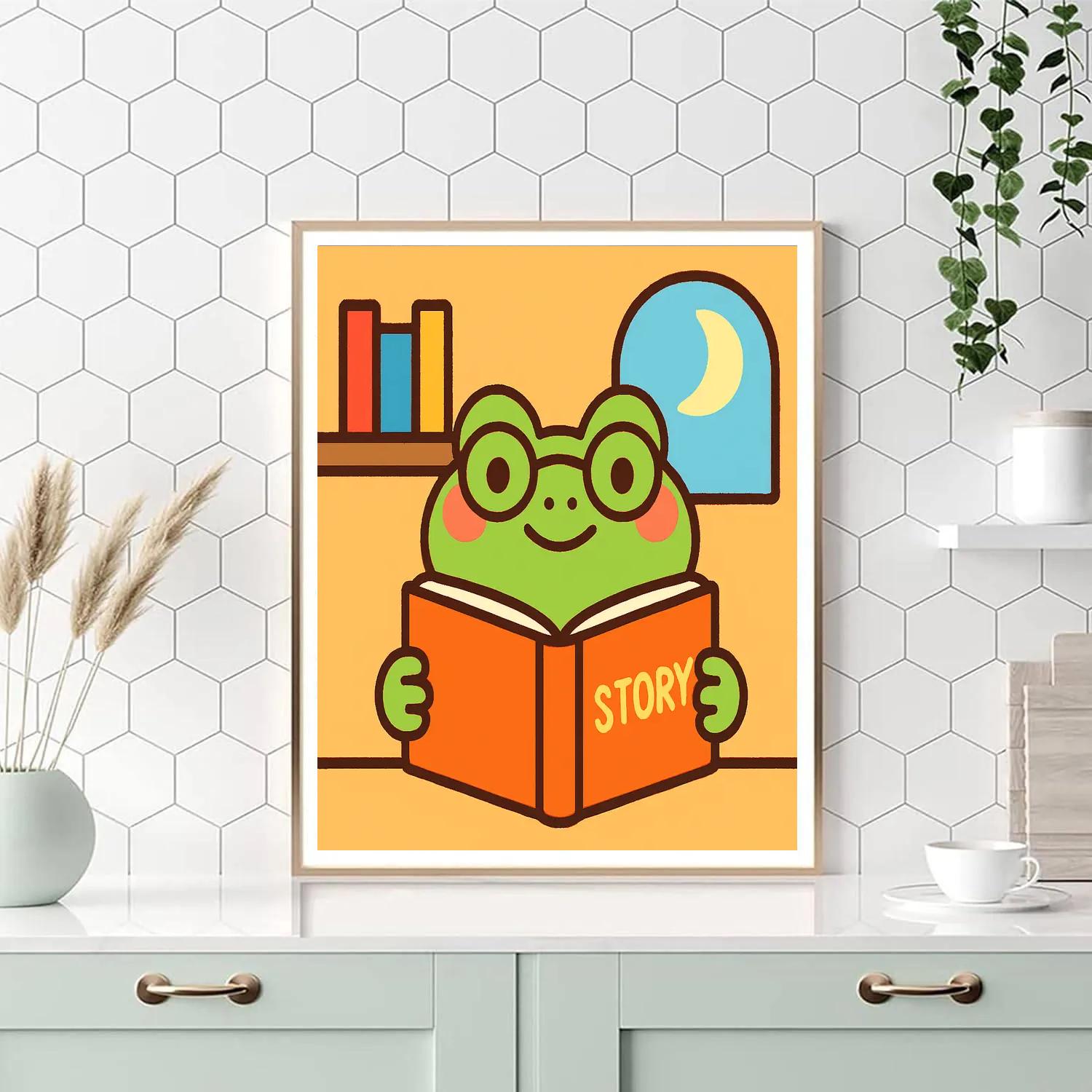 Lunar Frog Librarian DIY paint by numbers