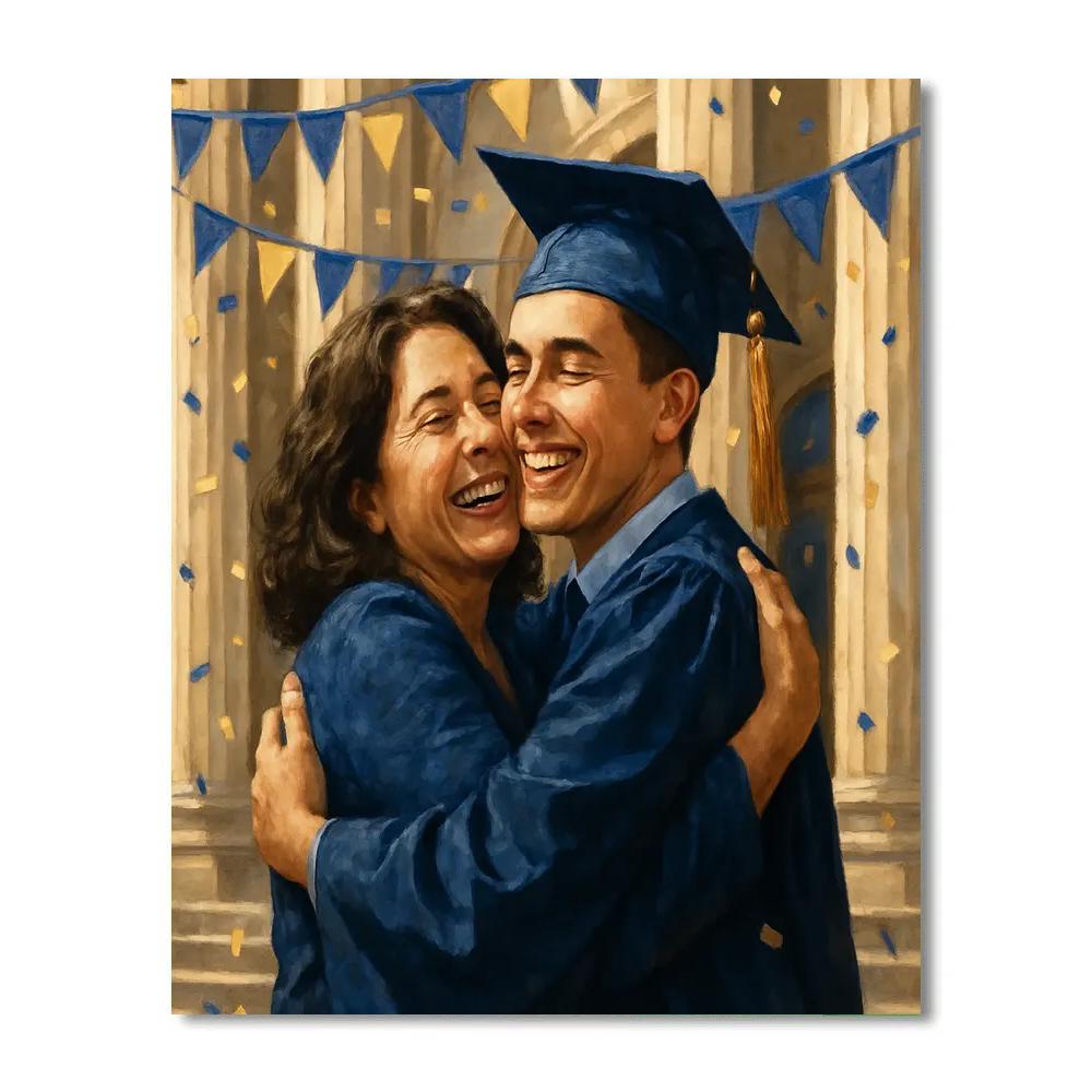 Graduation Day Proud Hug paint by number