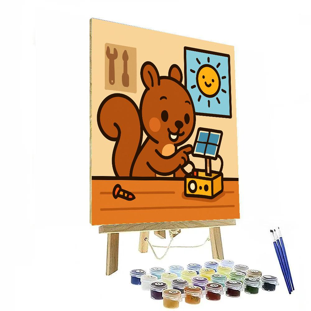 Solar Squirrel Inventor Painting by numbers kit