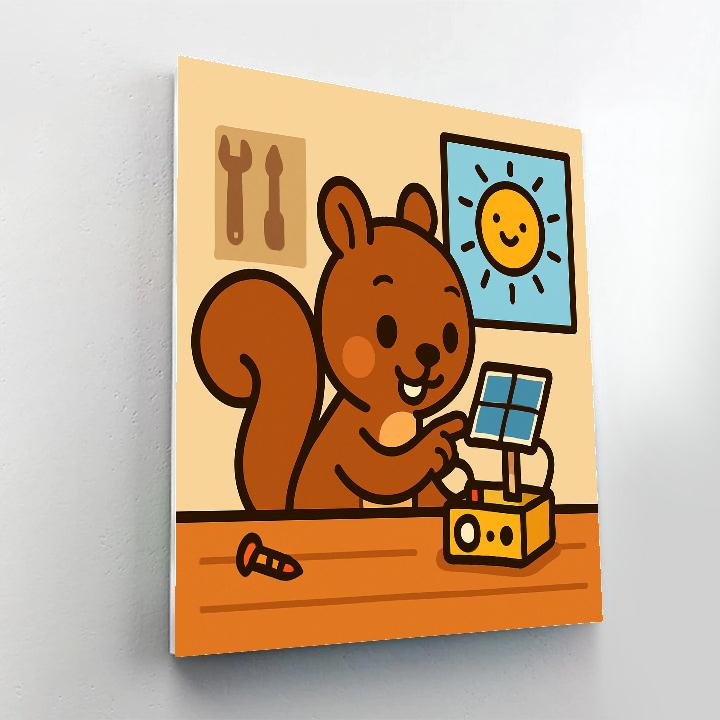 Solar Squirrel Inventor Painting by numbers kit