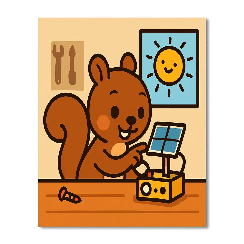 Solar Squirrel Inventor Painting by numbers kit