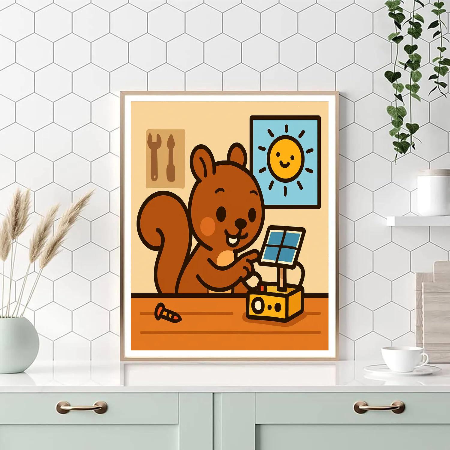 Solar Squirrel Inventor Painting by numbers kit