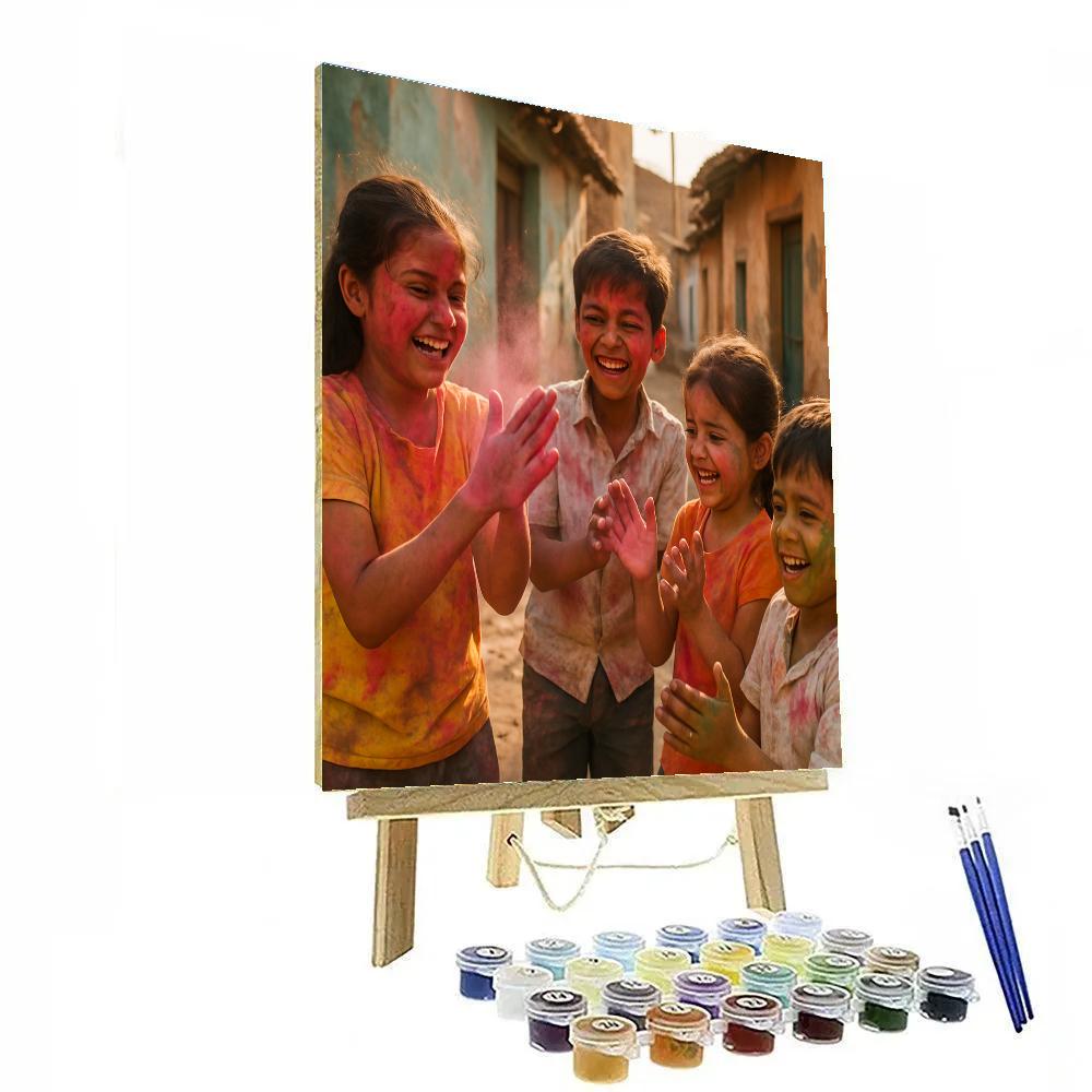 Holi Children Color Play Painting by numbers kit