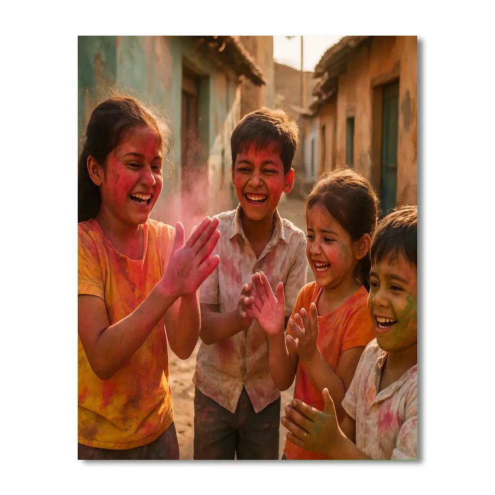 Holi Children Color Play Painting by numbers kit