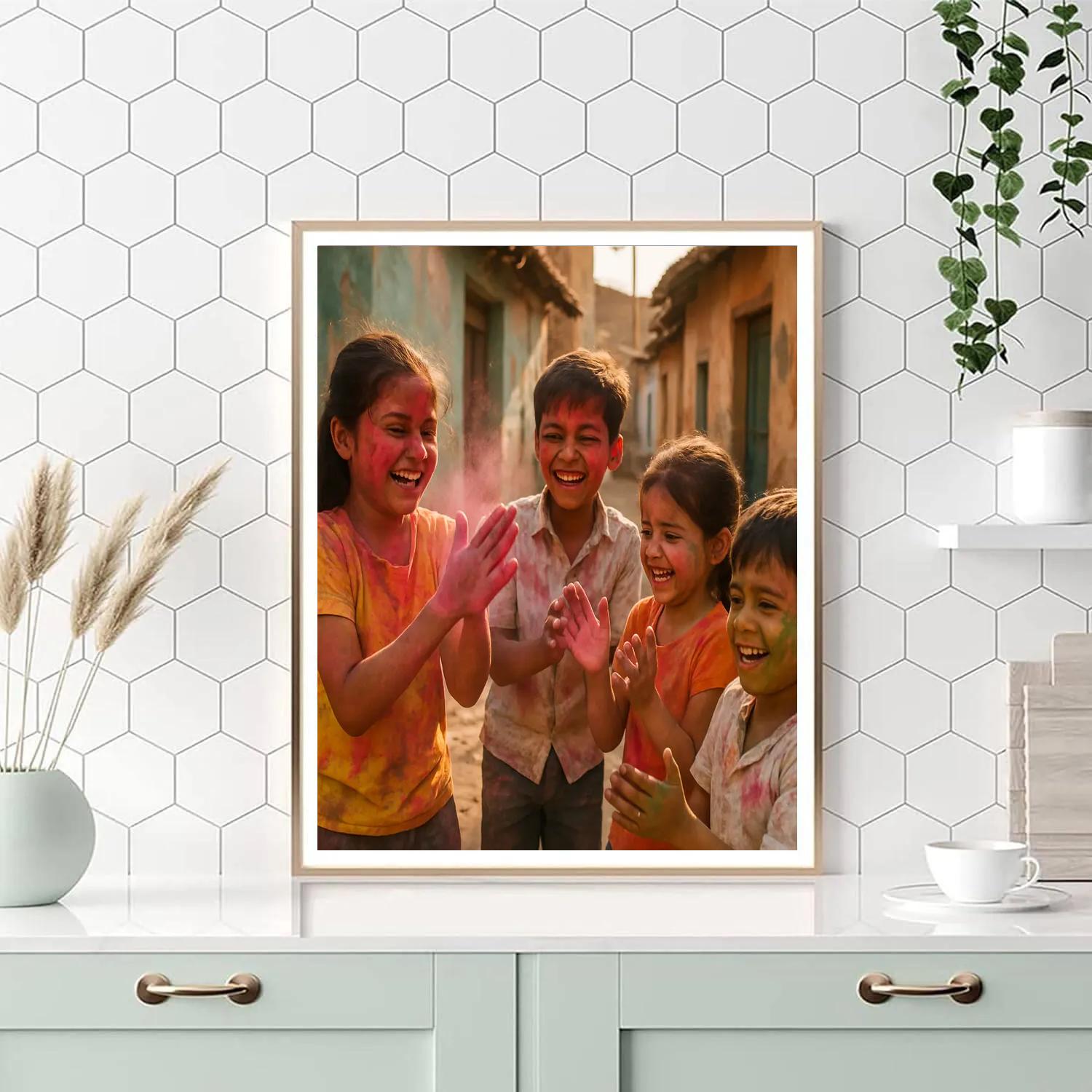 Holi Children Color Play Painting by numbers kit