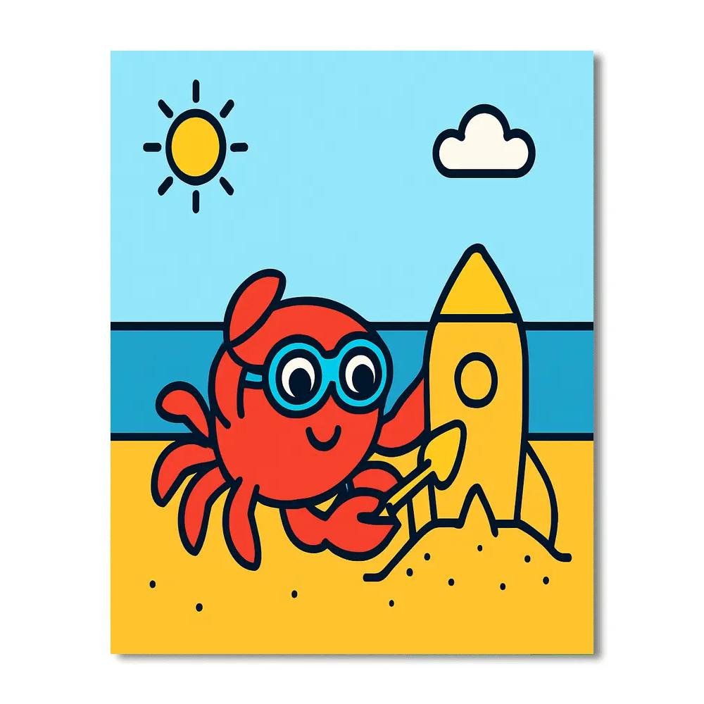 Cosmo Crab Beach Number painting