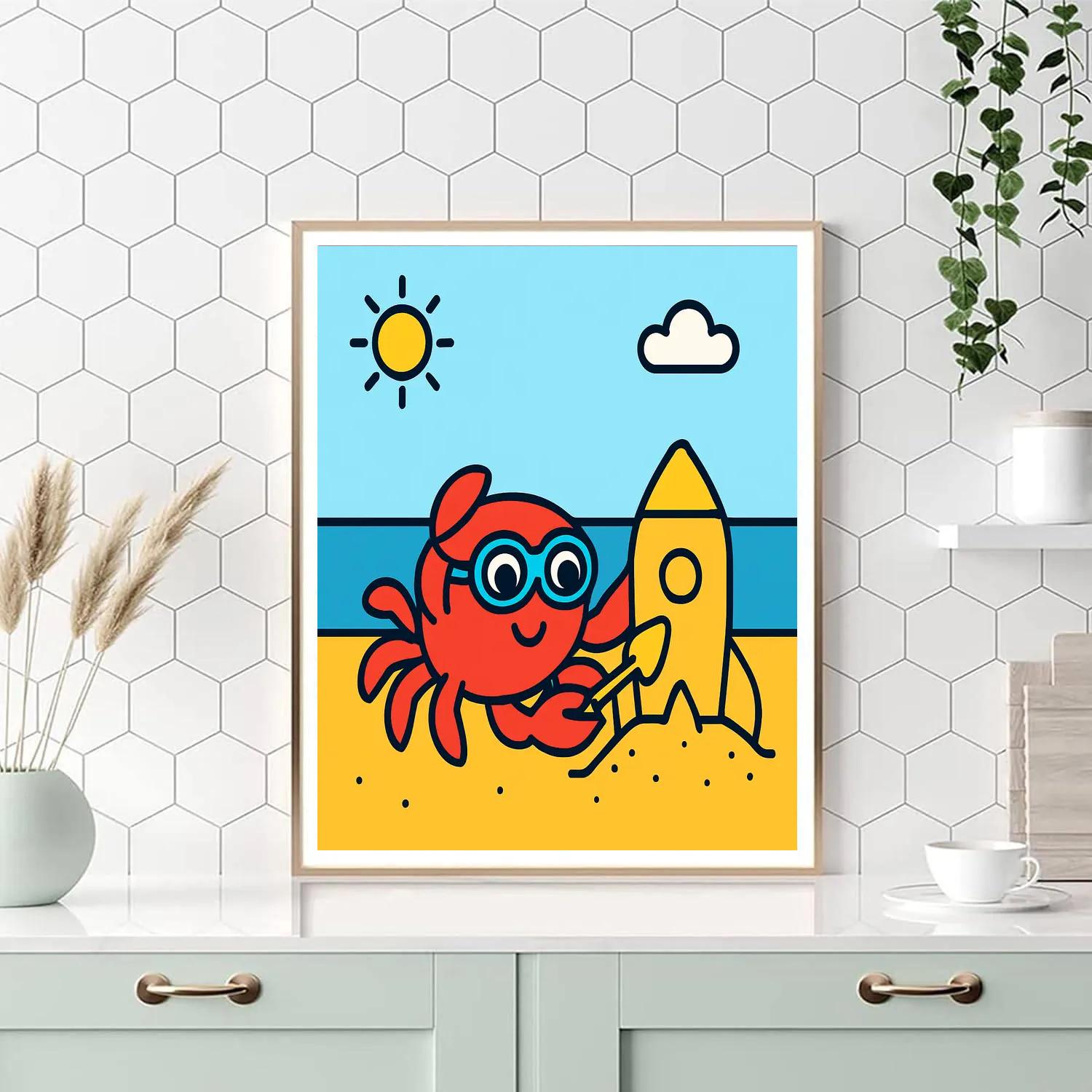 Cosmo Crab Beach Number painting