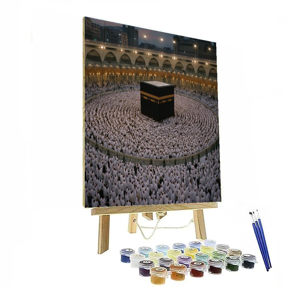 Hajj Pilgrim Tawaf Circle Number painting