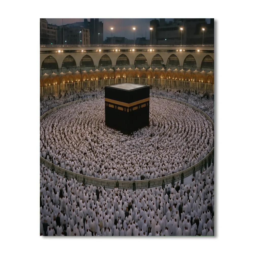 Hajj Pilgrim Tawaf Circle Number painting