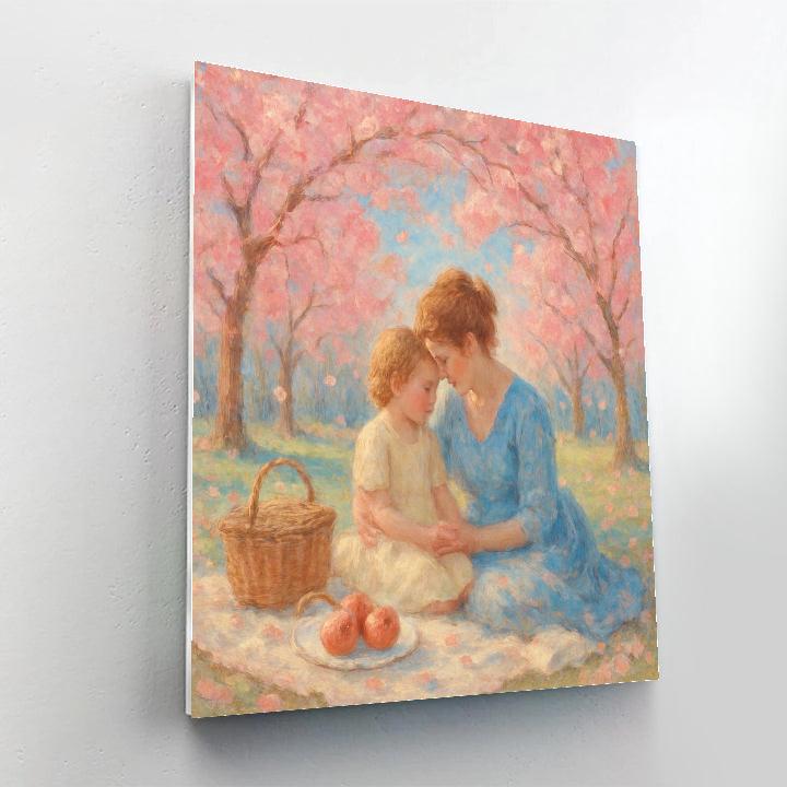 Cherry Blossom Picnic Embrace Numbered painting kits