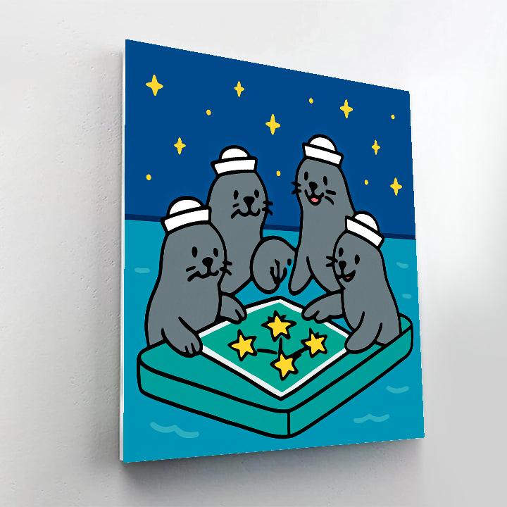 Space Seal Sailors paint by color