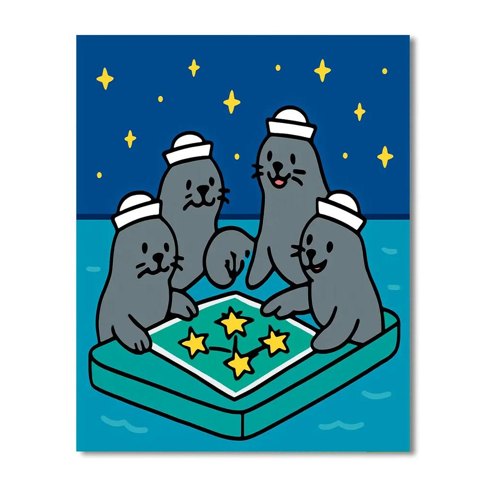 Space Seal Sailors paint by color