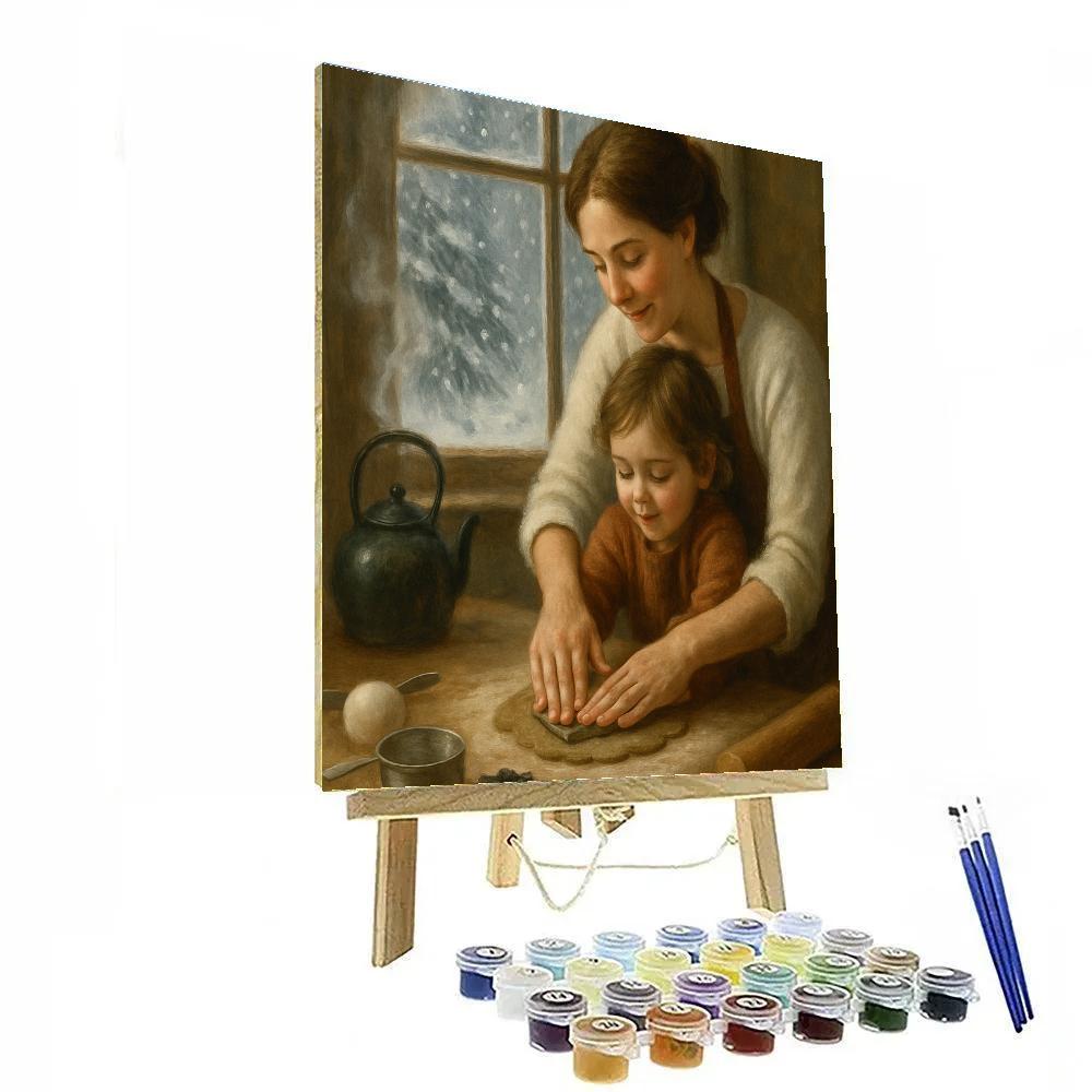 Snowy Window Baking Memories Paint by numbers art