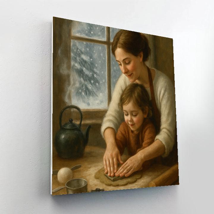 Snowy Window Baking Memories Paint by numbers art