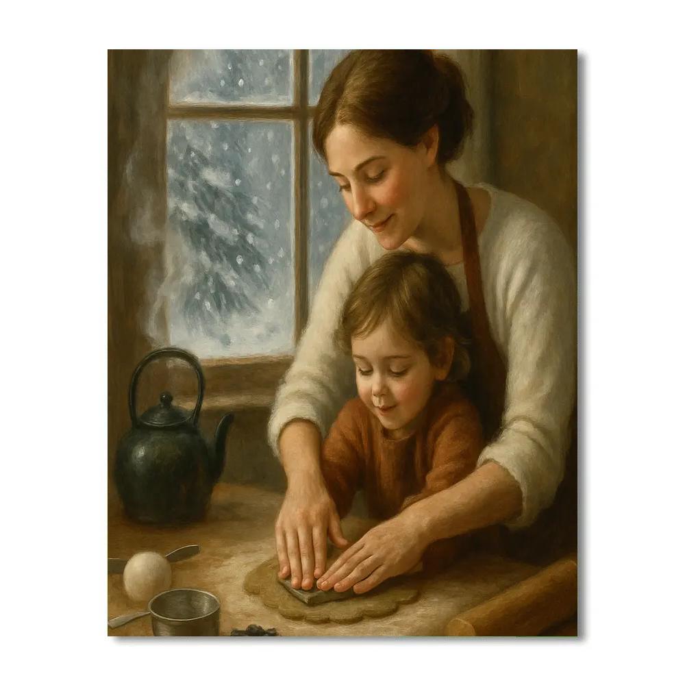 Snowy Window Baking Memories Paint by numbers art