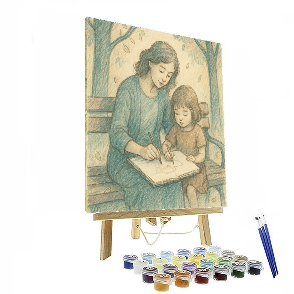 Park Bench Shared Sketchbook Number painting