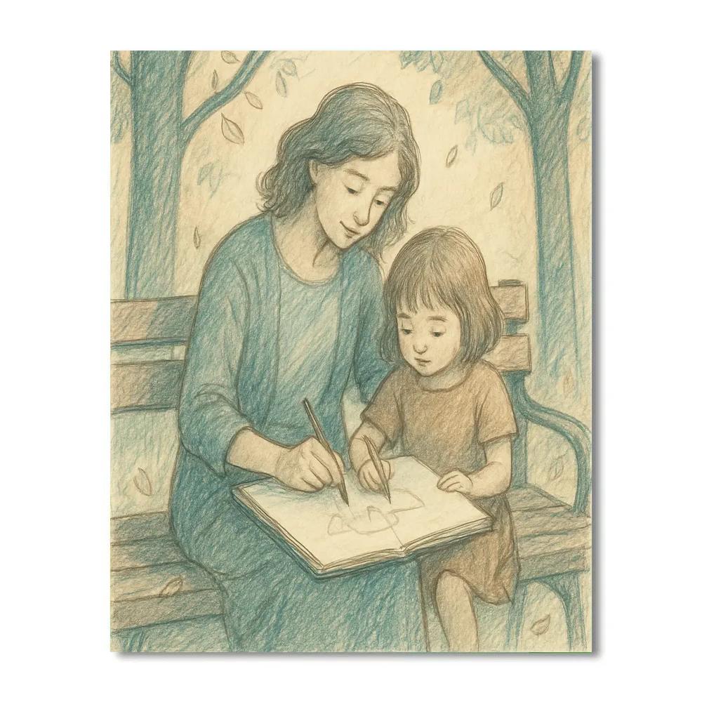 Park Bench Shared Sketchbook Number painting