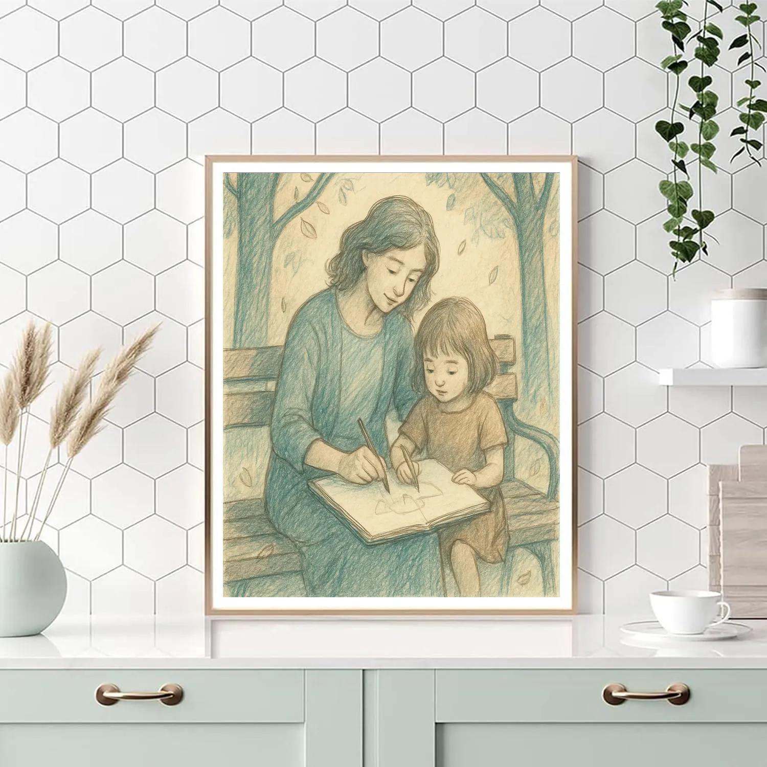 Park Bench Shared Sketchbook Number painting